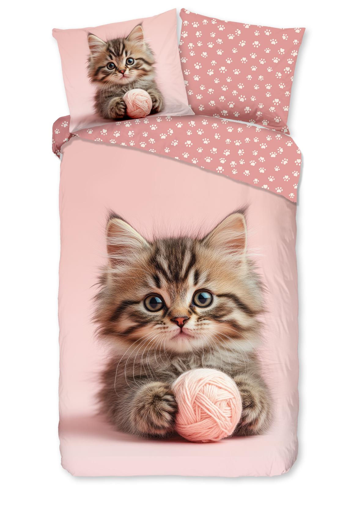 Good Morning - Housse De Couette - Chat - Pink