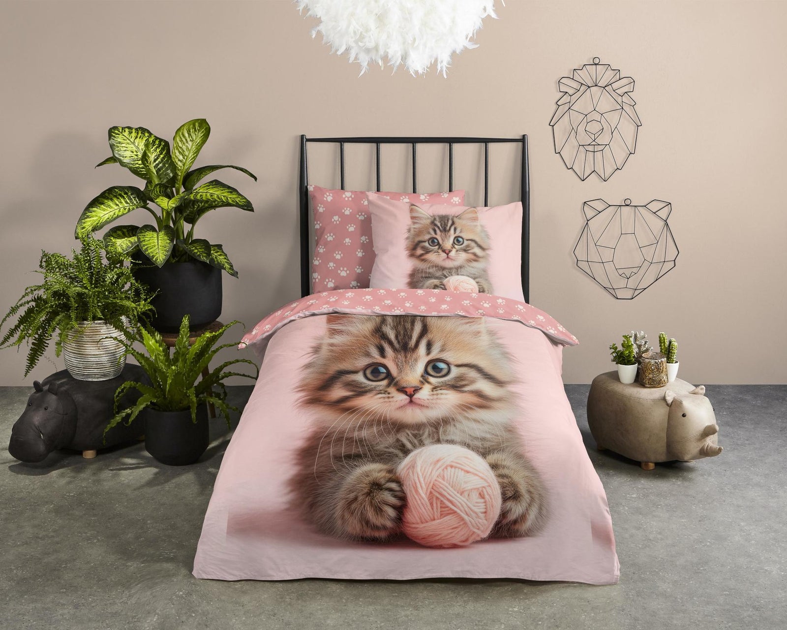 Good Morning - Housse De Couette - Chat - Pink