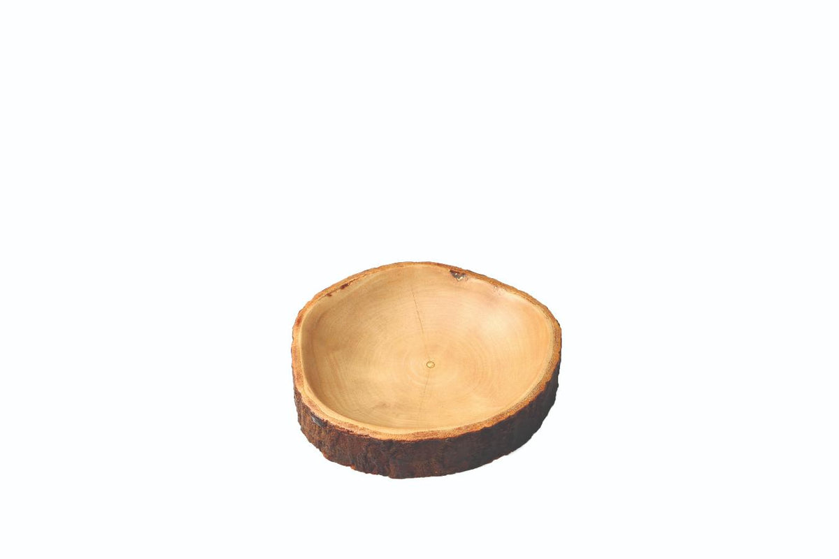 Mango Wood Plate With Bark, Small