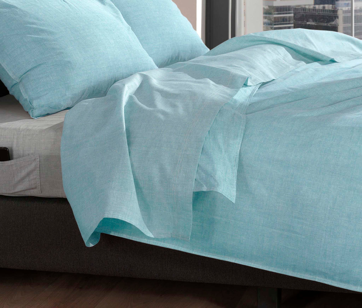 Zohome - Drap - Lino - Topaz Blue
