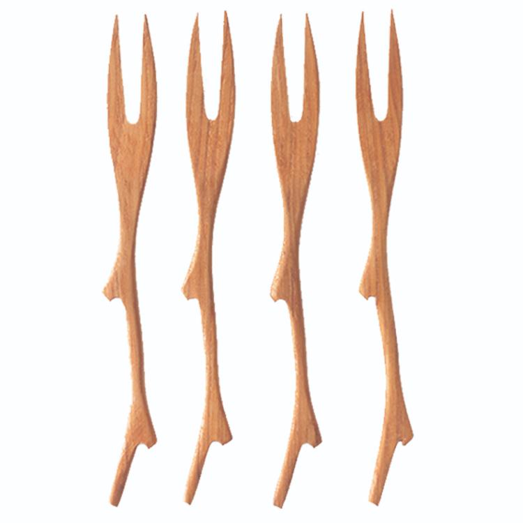 Teak Twig Forks, Set of 4