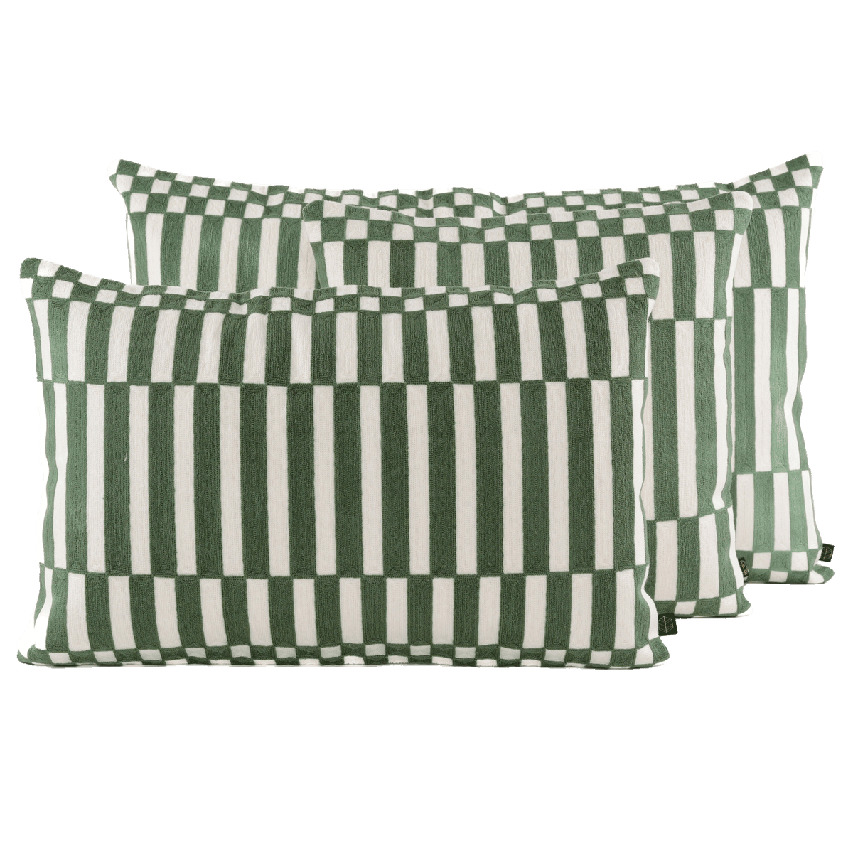 Housse De Coussin - Cancun En Coton Brodé - Celadon