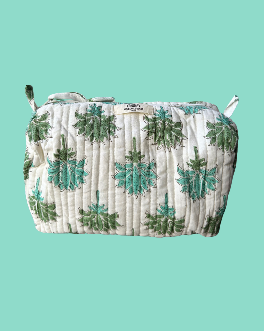 Pouch Delhi M Blanc en voile de coton