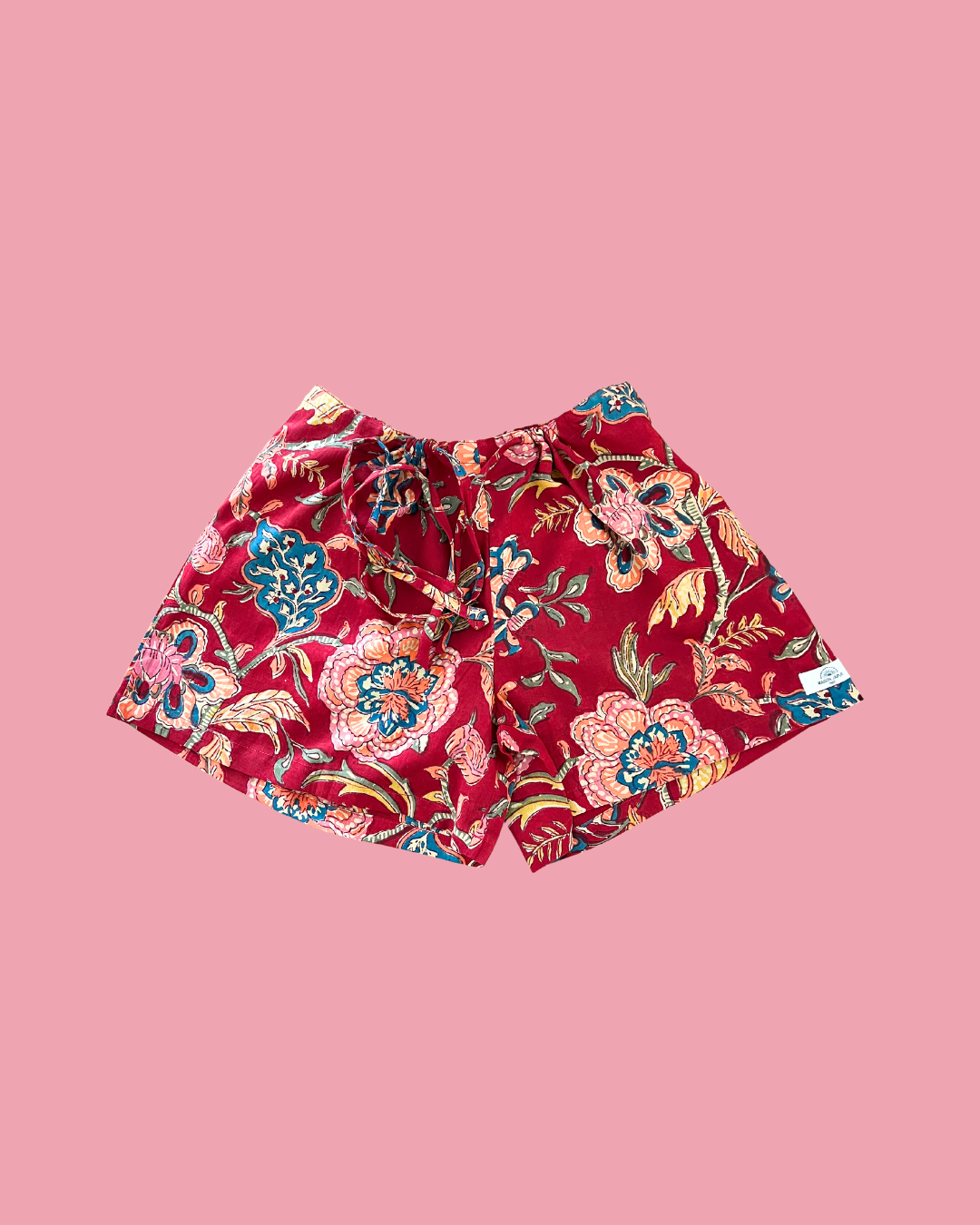 Short Goa Rouge en voile de coton