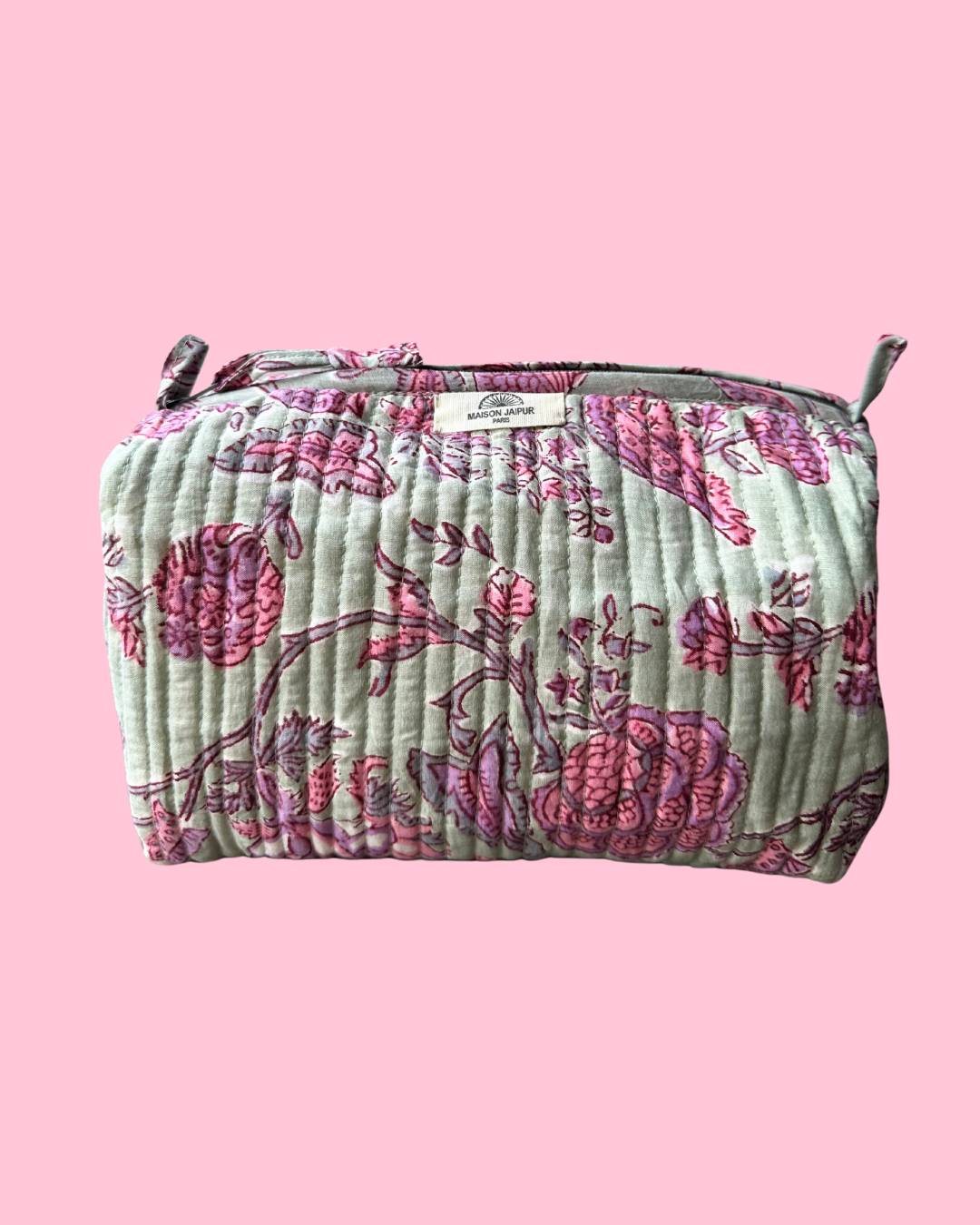 Pouch Delhi M Vert en voile de coton
