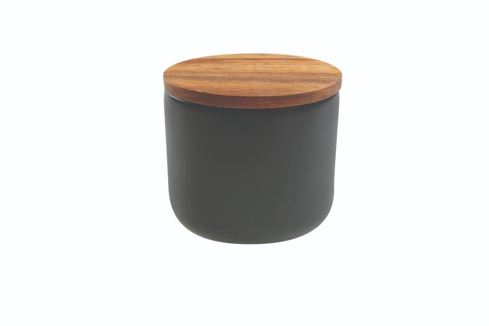 Brampton Stoneware Canister, Black, Medium