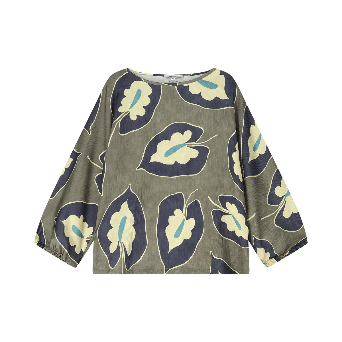 Blouse - Grace Olive Gold Leaves