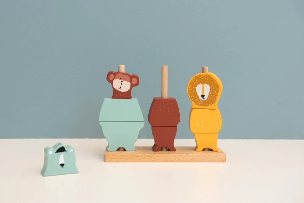 Puzzle animaux à empiler en bois