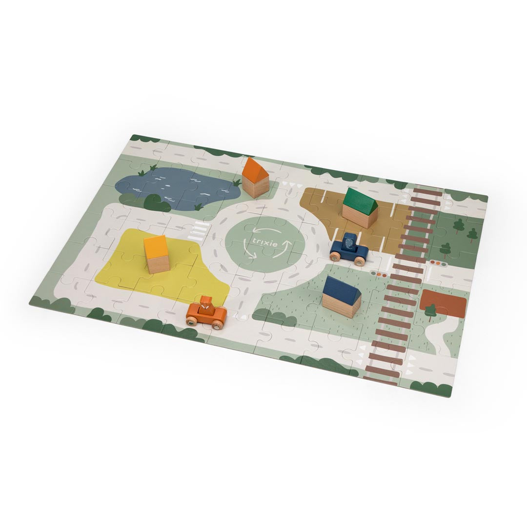 Puzzle de rue en bois avec accessoires