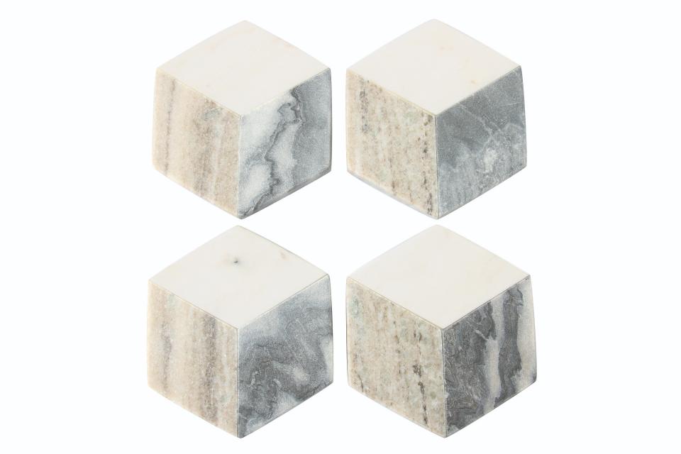 Geometric Marble Hexagon Coasters, Set of 4