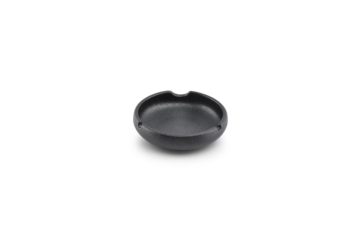 S&P - Cendrier 12xH3,5cm porcelaine noir Smoke - 1 SET - 6 pièces