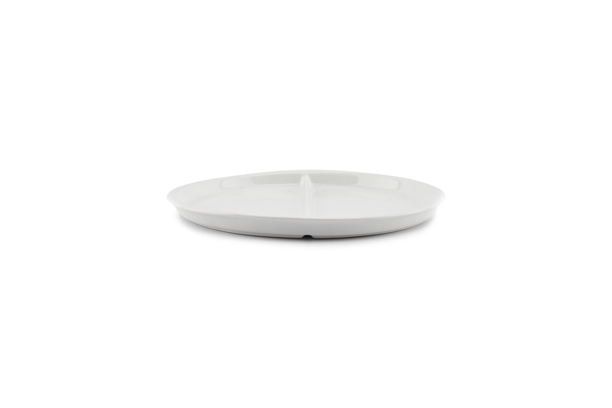 S&P - Assiette divisée 22,5cm 2 parties blanc Care - 1 SET - 6 pièces