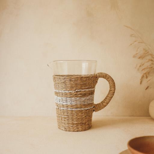 Seagrass White Stripe Pitcher
