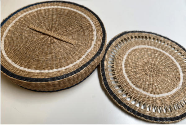Sets de table noirs en jonc de mer, lot de 6