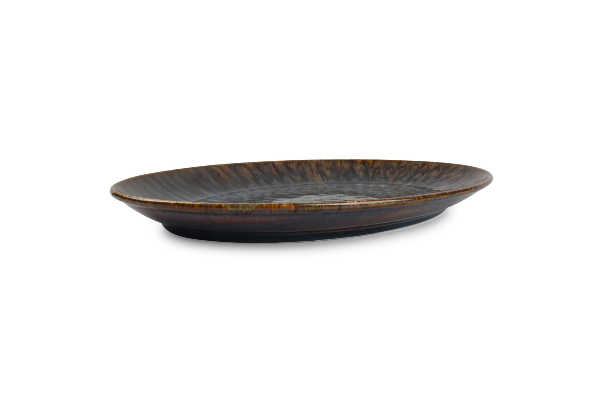 S&P - Resto Brown-Blue Plat à servir 36x27,5cm brun/bleu Resto - 1 SET - 4 pièces