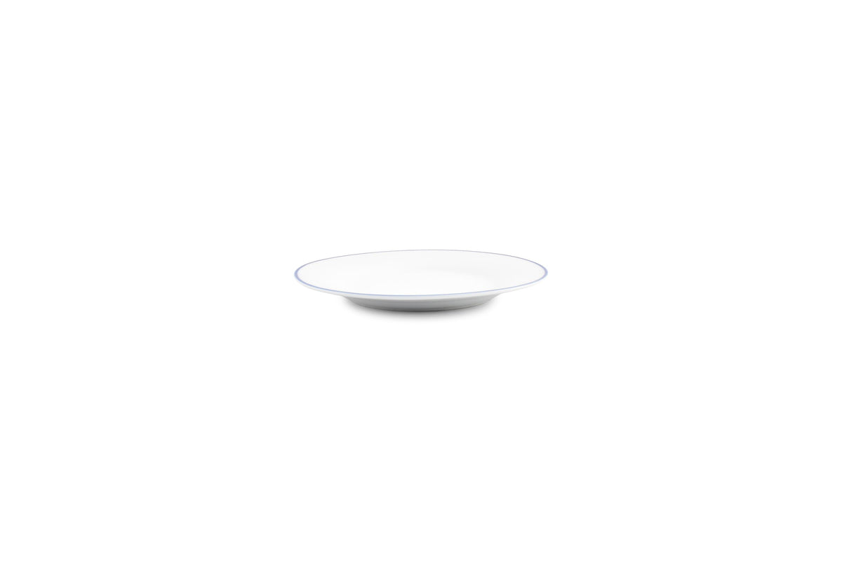 S&P - Basic White Assiette plate 15cm blue rim Basic White - 1 SET - 6 pièces