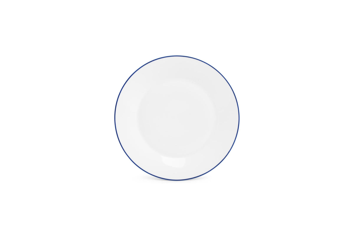 S&P - Basic White Assiette plate 24cm blue rim Basic White - 1 SET - 6 pièces