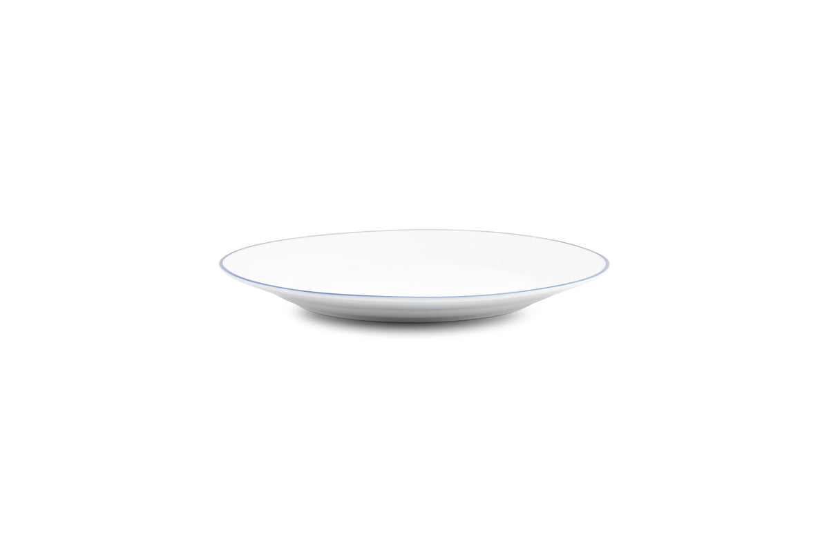 S&P - Basic White Assiette plate 24cm blue rim Basic White - 1 SET - 6 pièces
