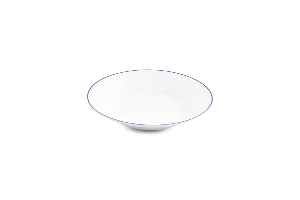 S&P - Basic White Assiette creuse 23xH4cm blue rim Basic White - 1 SET - 6 pièces