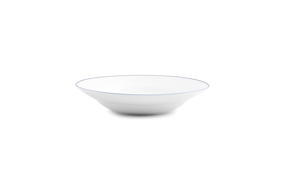 S&P - Basic White Assiette creuse 23xH4cm blue rim Basic White - 1 SET - 6 pièces