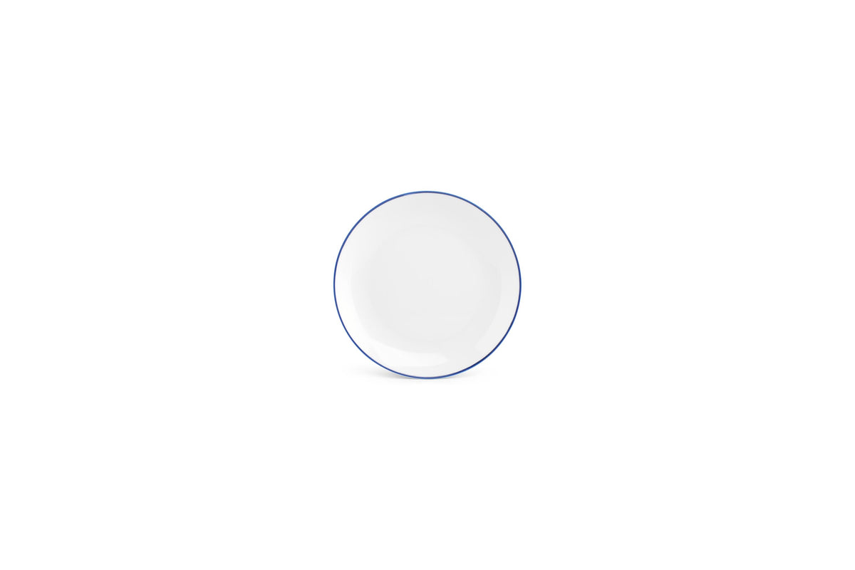 S&P - Basic White Assiette plate 15cm coupe blue rim Basic White - 1 SET - 6 pièces