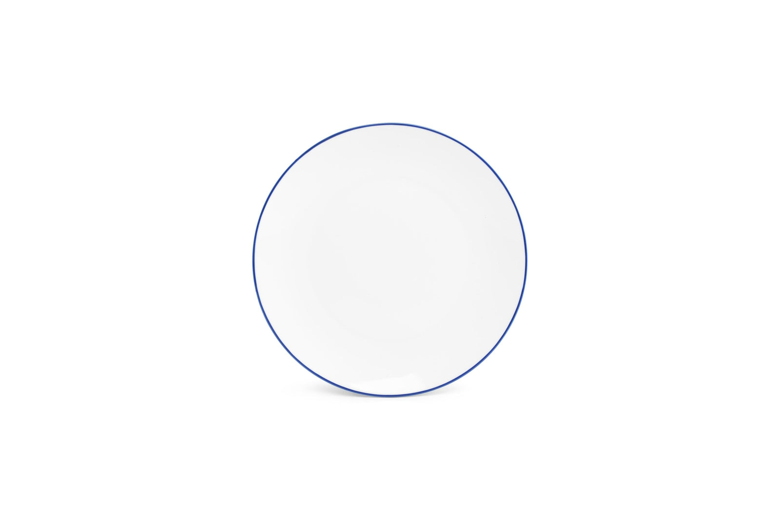S&P - Basic White Assiette plate 24cm coupe blue rim Basic White - 1 SET - 6 pièces