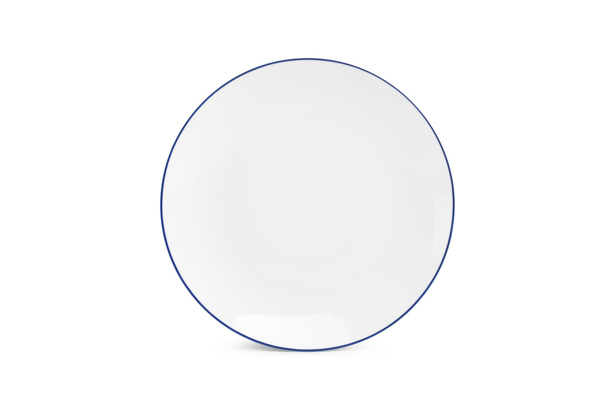 S&P - Basic White Assiette plate 26,5cm coupe blue rim Basic White - 1 SET - 6 pièces
