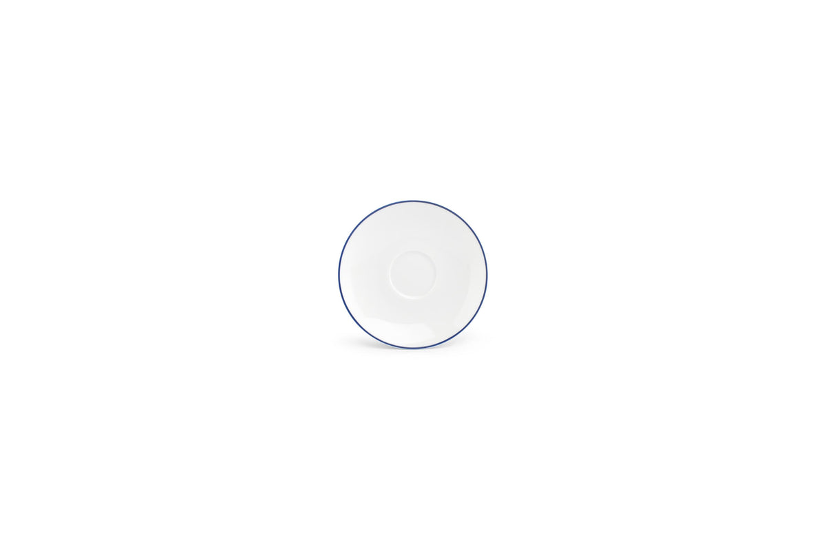 S&P - Basic White Soucoupe à moka 12,5cm blue rim Basic White - 1 SET - 6 pièces