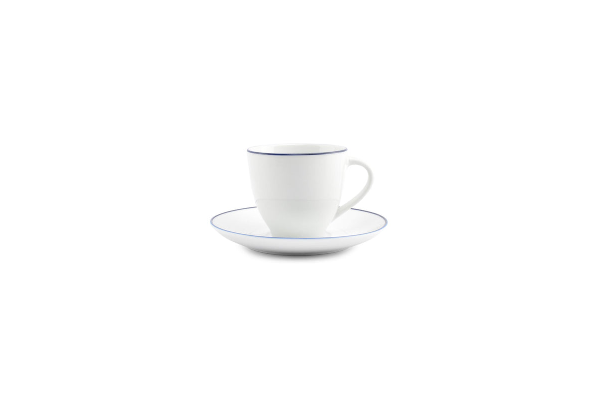 S&P - Basic White Tasse 20cl blue rim Basic White - 1 SET - 6 pièces