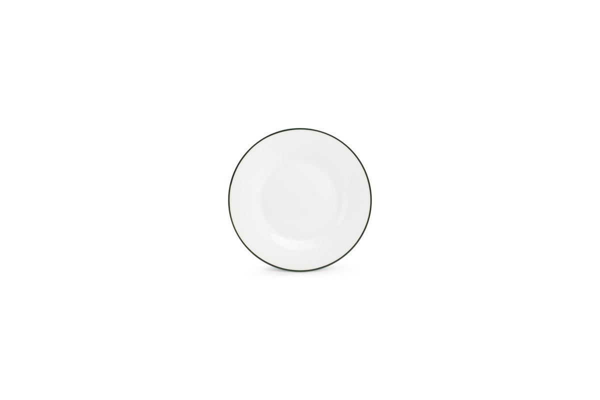 S&P - Basic White Assiette plate 15cm green rim Basic White - 1 SET - 6 pièces