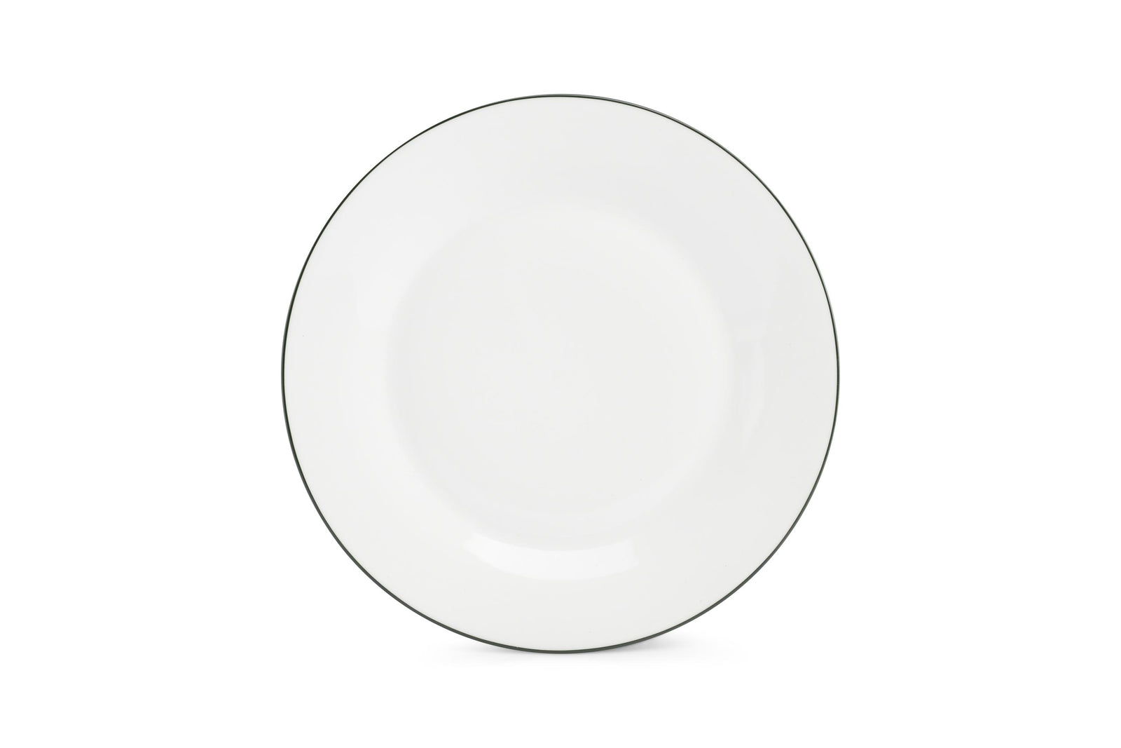 S&P - Basic White Assiette plate 27cm green rim Basic White - 1 SET - 6 pièces