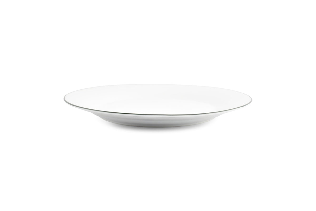 S&P - Basic White Assiette plate 27cm green rim Basic White - 1 SET - 6 pièces