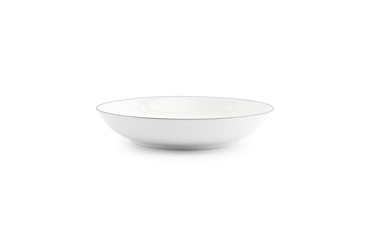 S&P - Basic White Bol 21xH4cm coupe green rim Basic White - 1 SET - 6 pièces