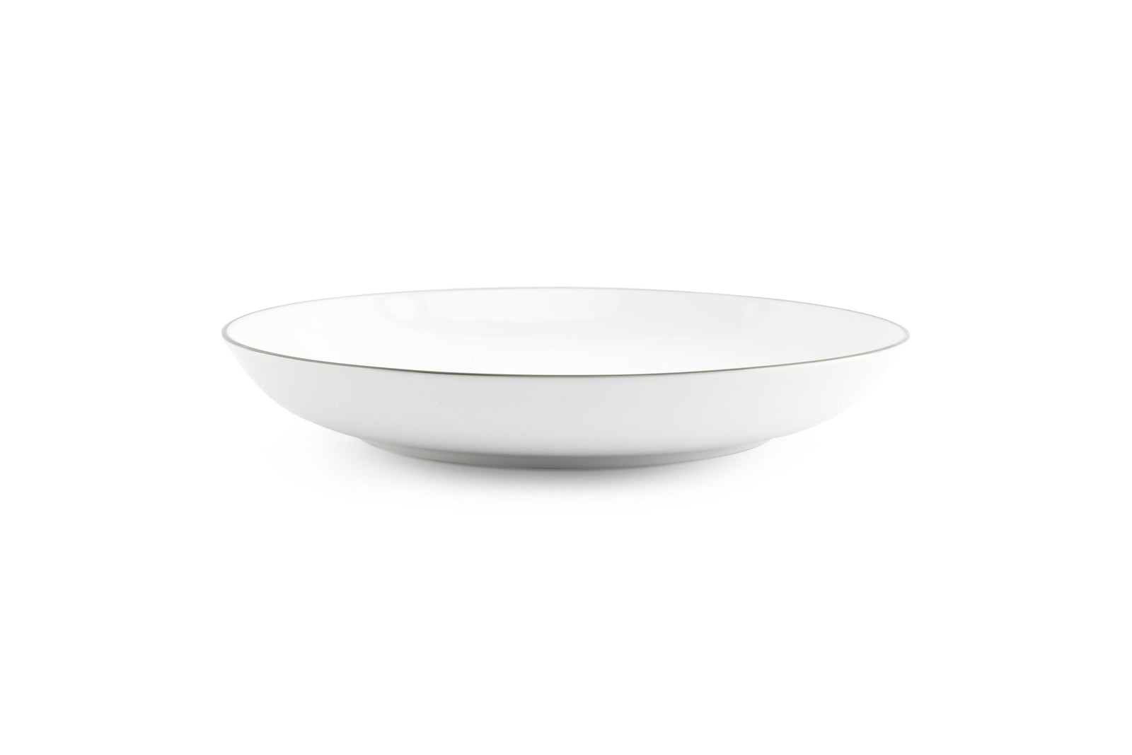 S&P - Basic White Bol 27xH4cm coupe green rim Basic White - 1 SET - 6 pièces