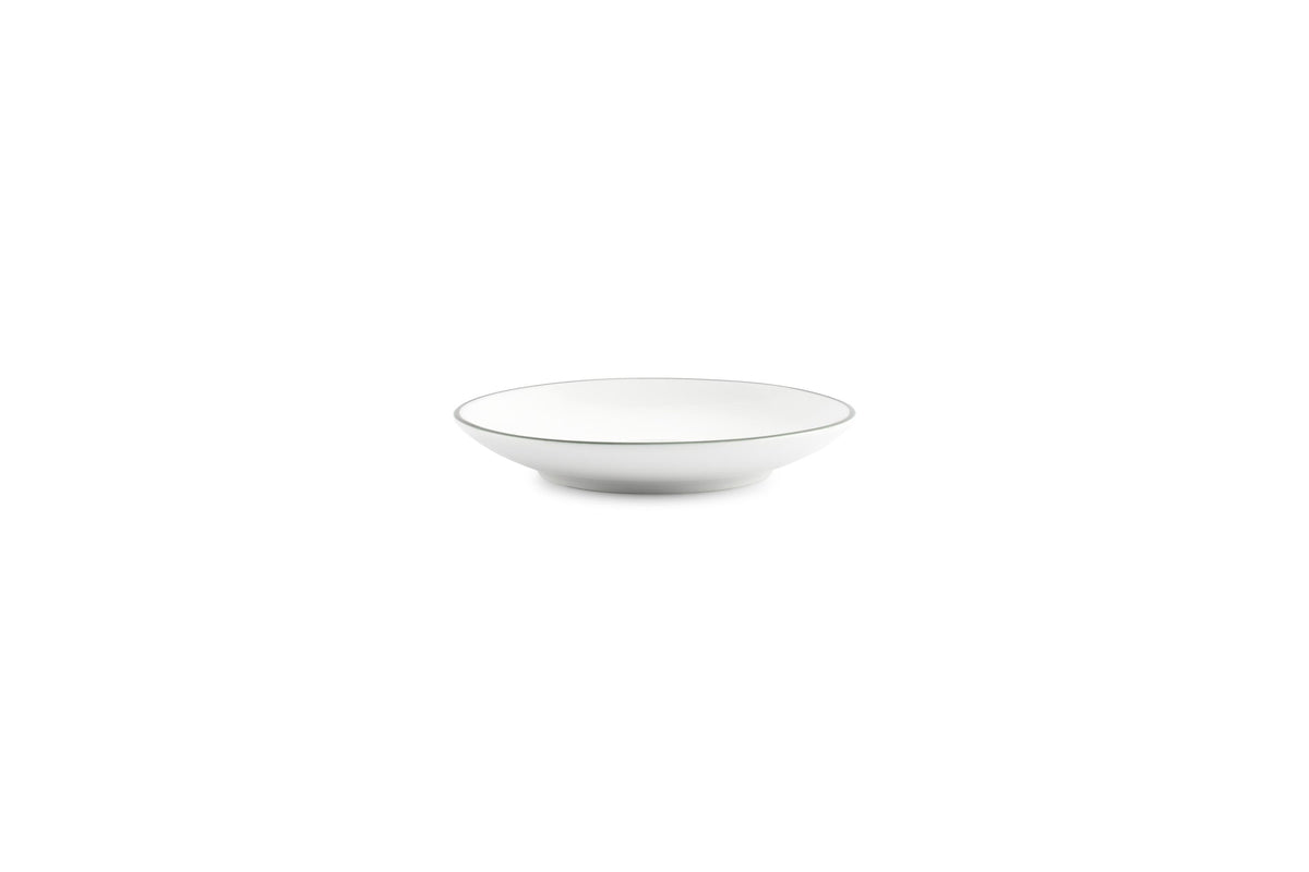 S&P - Basic White Soucoupe à moka 12,5cm green rim Basic White - 1 SET - 6 pièces
