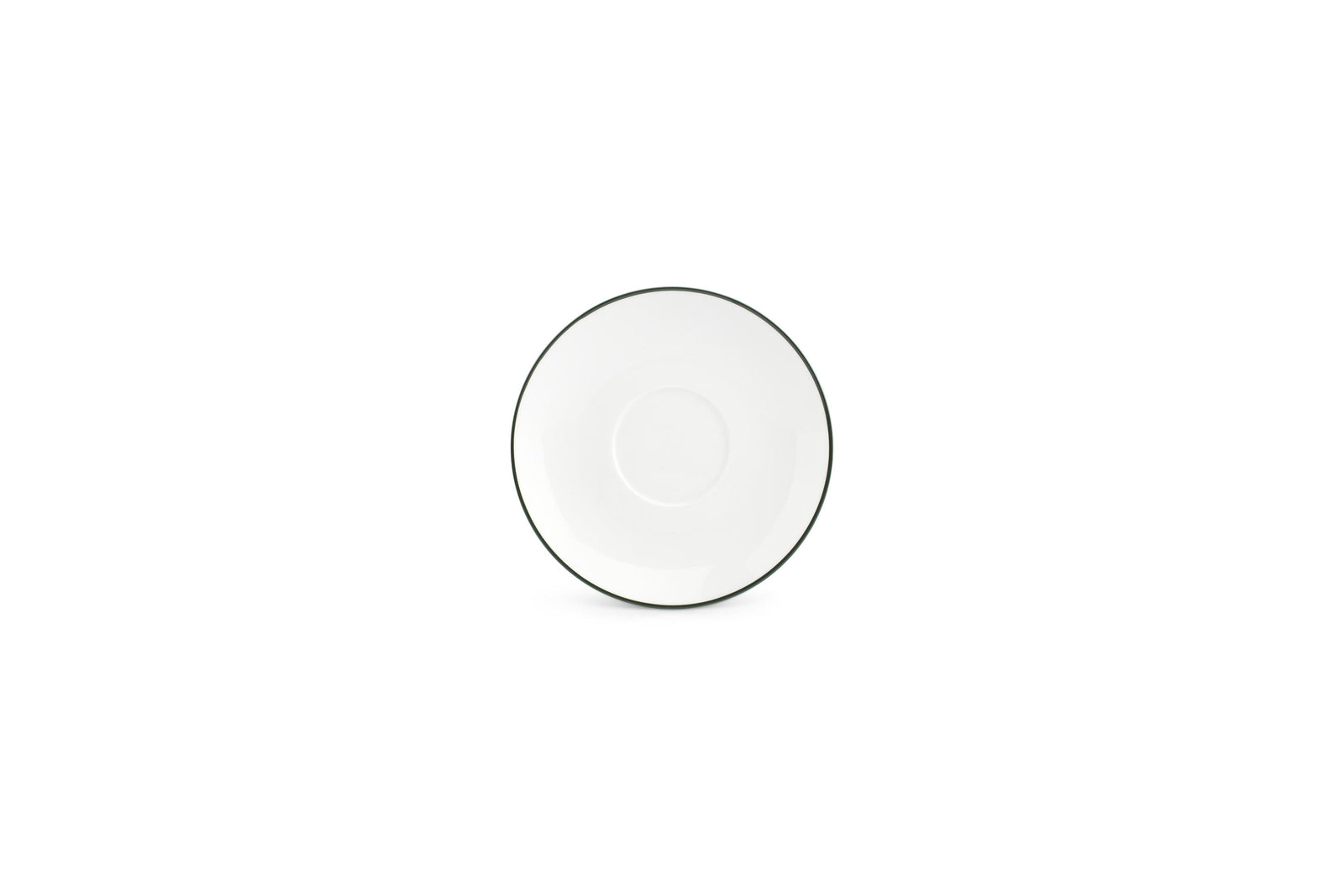 S&P - Basic White Soucoupe 14,5cm green rim Basic White - 1 SET - 6 pièces
