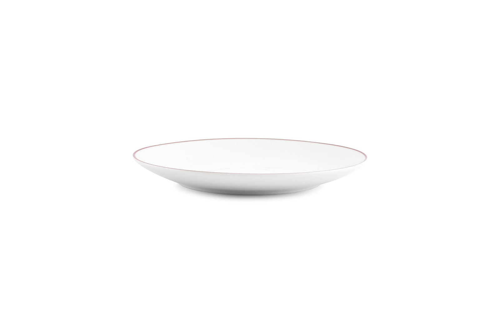 S&P - Basic White Assiette plate 20,5cm coupe burgundy rim Basic White - 1 SET - 6 pièces