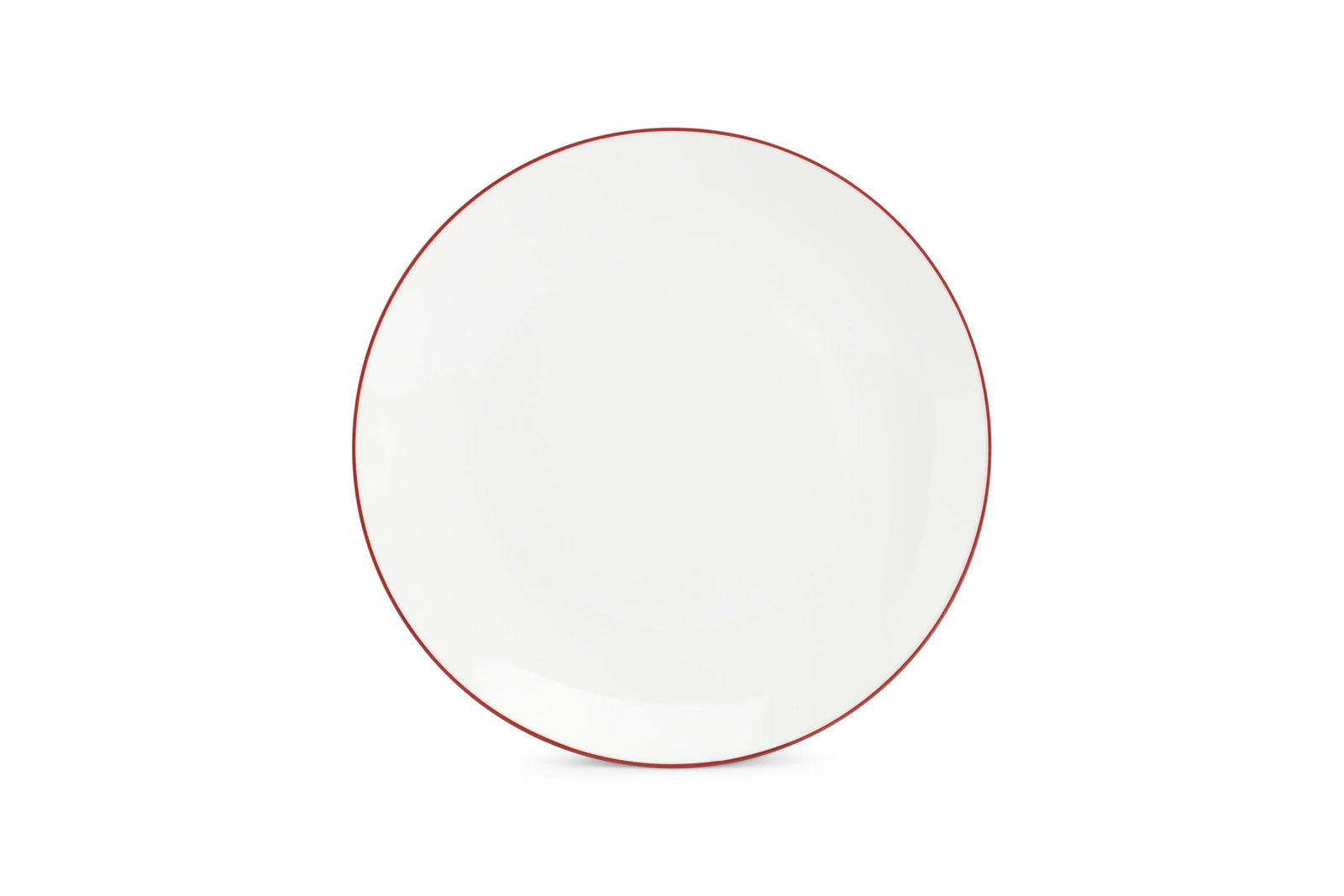 S&P - Basic White Assiette plate 26,5cm coupe burgundy rim Basic White - 1 SET - 6 pièces