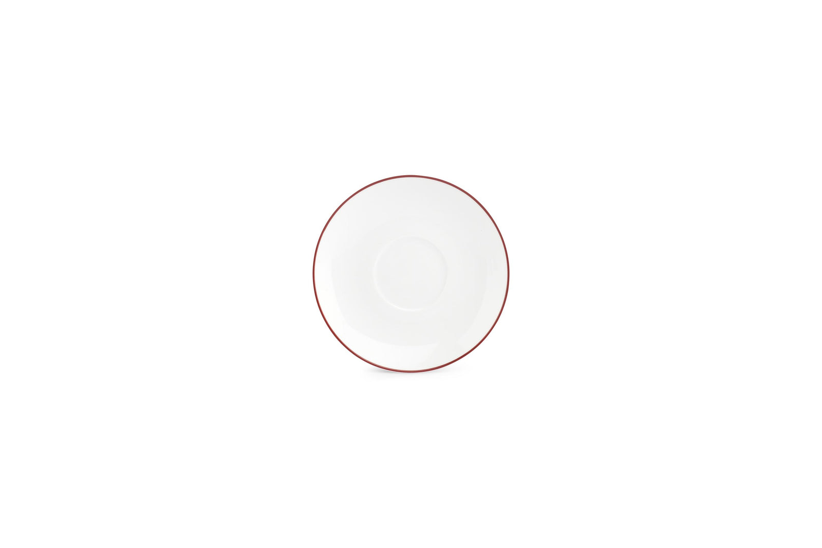 S&P - Basic White Soucoupe 14,5cm burgundy rim Basic White - 1 SET - 6 pièces