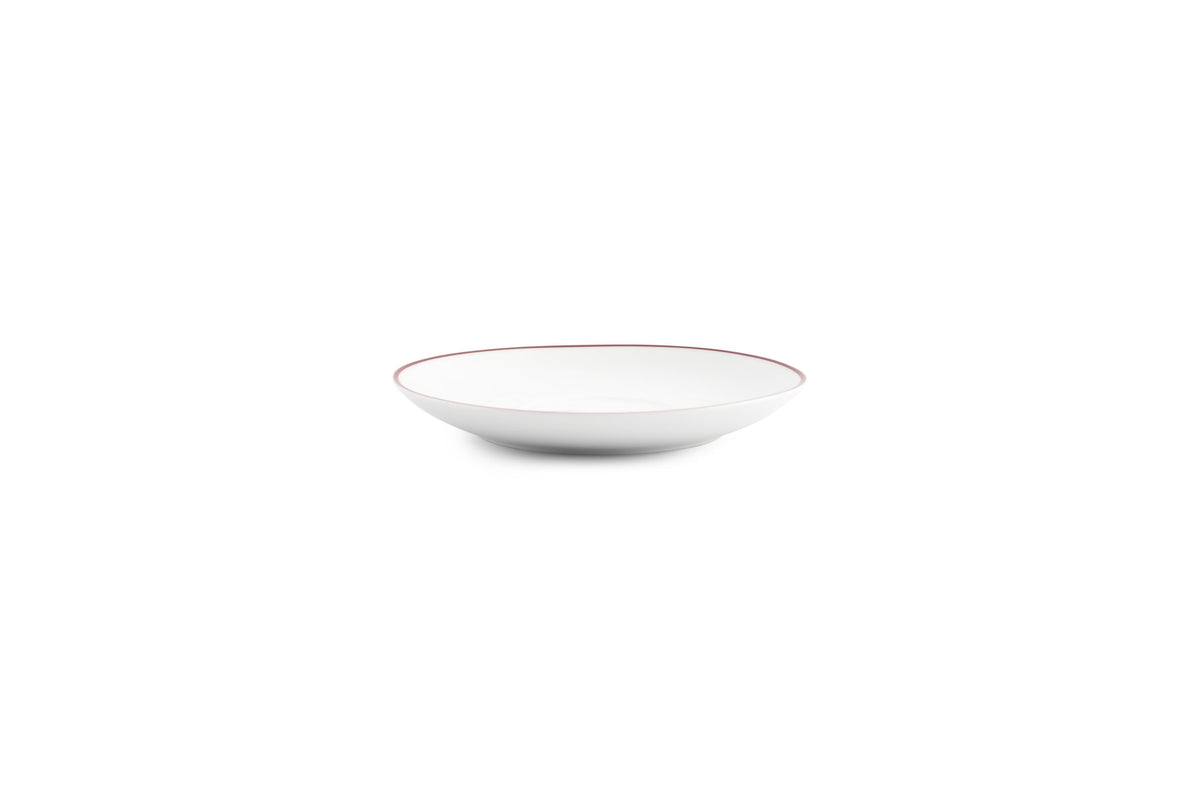 S&P - Basic White Soucoupe 14,5cm burgundy rim Basic White - 1 SET - 6 pièces