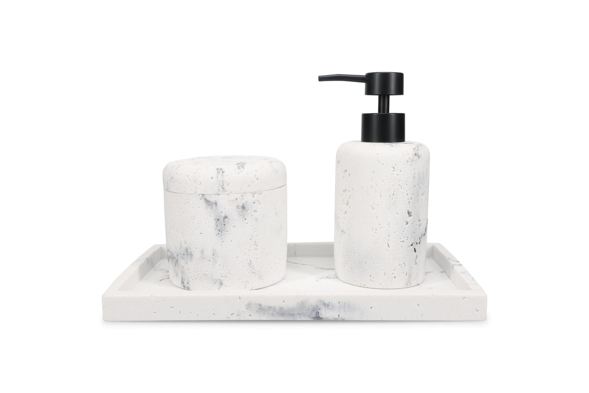 S&amp;P - Pot de stockage 9,5xH9,5cm marble white Suds