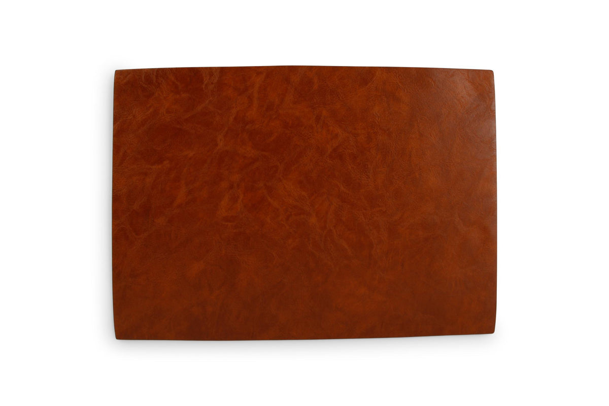 S&amp;P - Set de table 43x30 faux cuir cognac vague Tabletop - 1 SET - 4 pièces