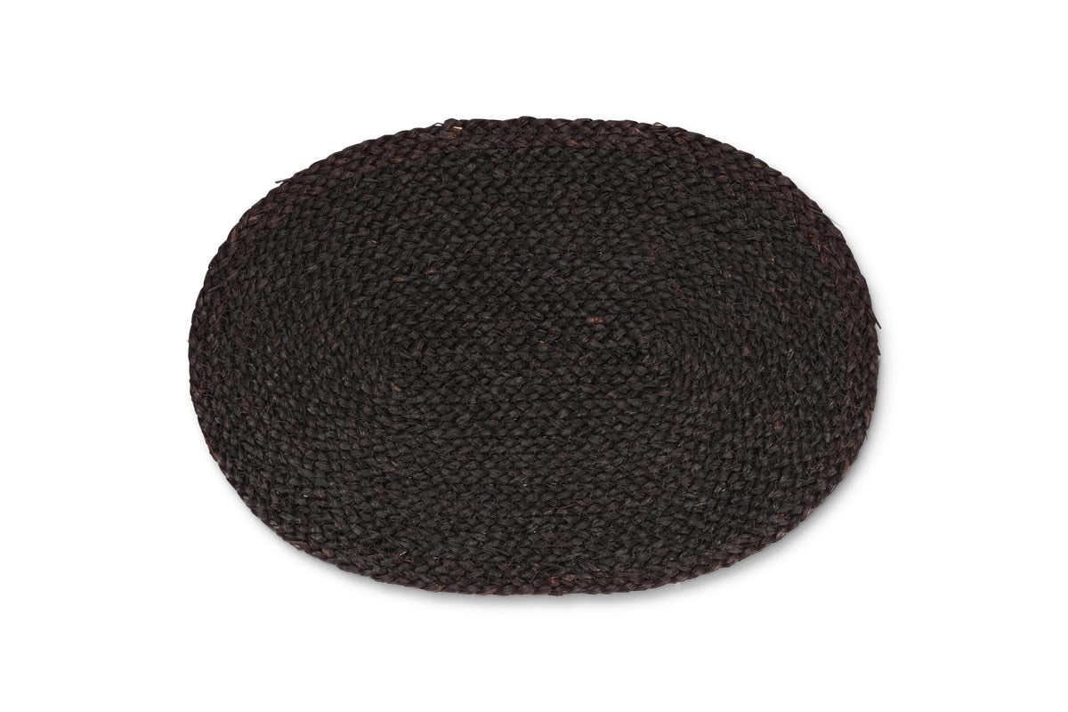 S&P - Set de table 45x30cm ovale feuille de maïs noir TableTop - 1 SET - 4 pièces