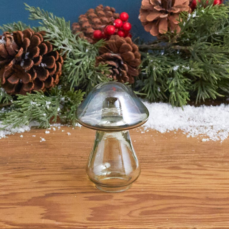Champignon en verre lustre vert, petit