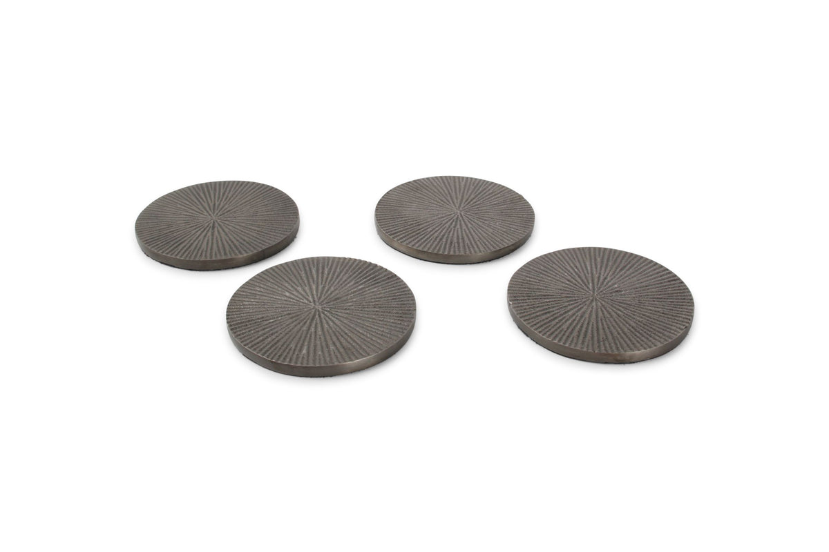 Salt &amp; Pepper Sous-verre 10cm Nervuré Noir Charm - Set/4