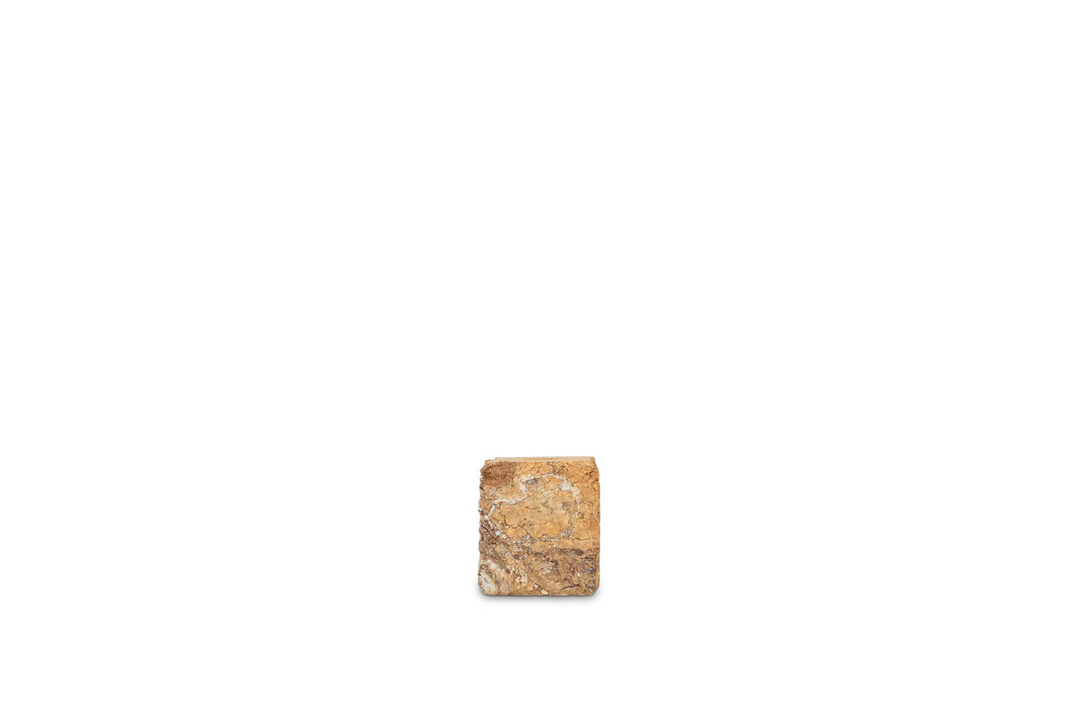 S&P - Bougeoir 8x8xH8cm marbre brun Opus