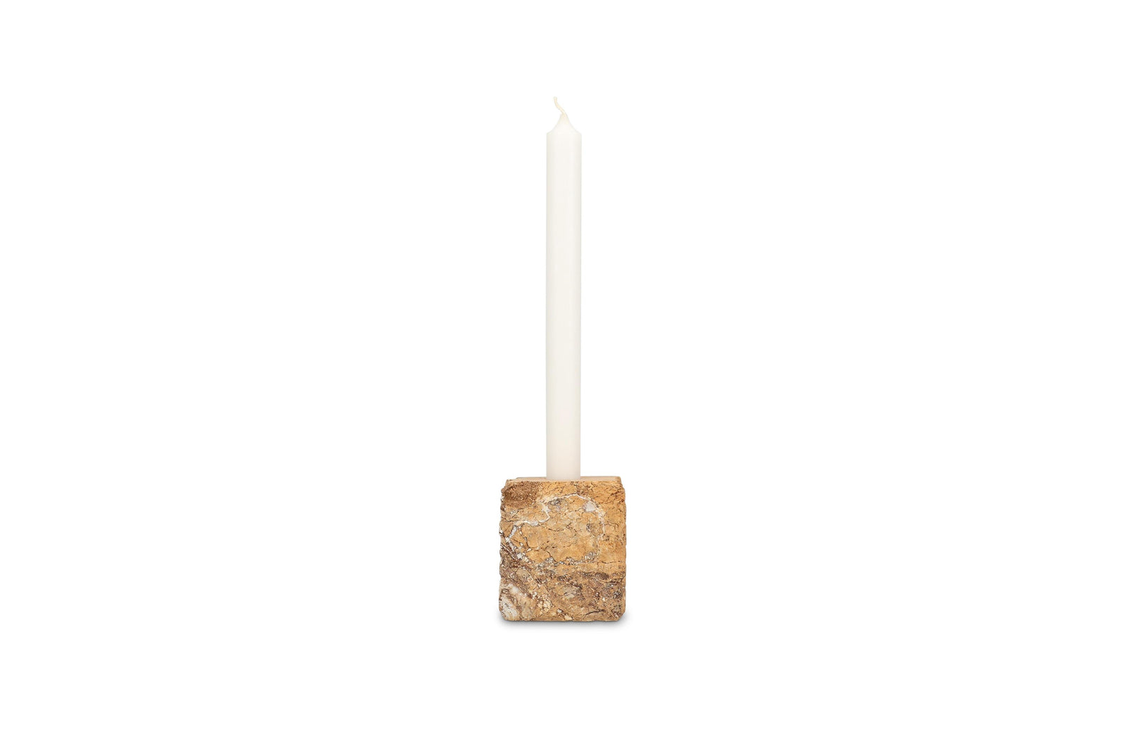 S&P - Bougeoir 8x8xH8cm marbre brun Opus