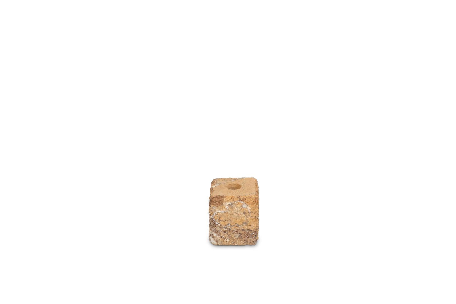 S&P - Bougeoir 8x8xH8cm marbre brun Opus