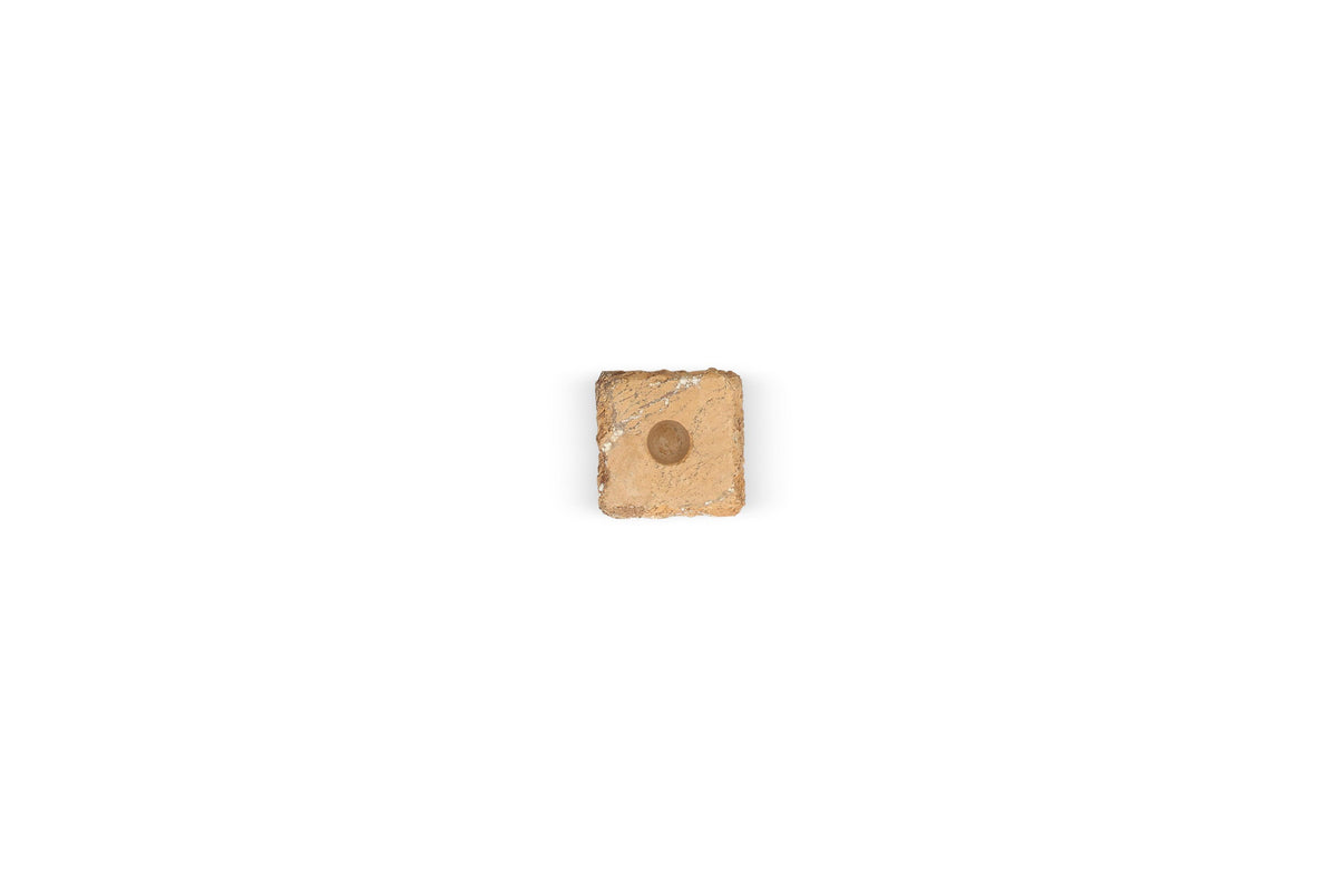 S&P - Bougeoir 8x8xH8cm marbre brun Opus