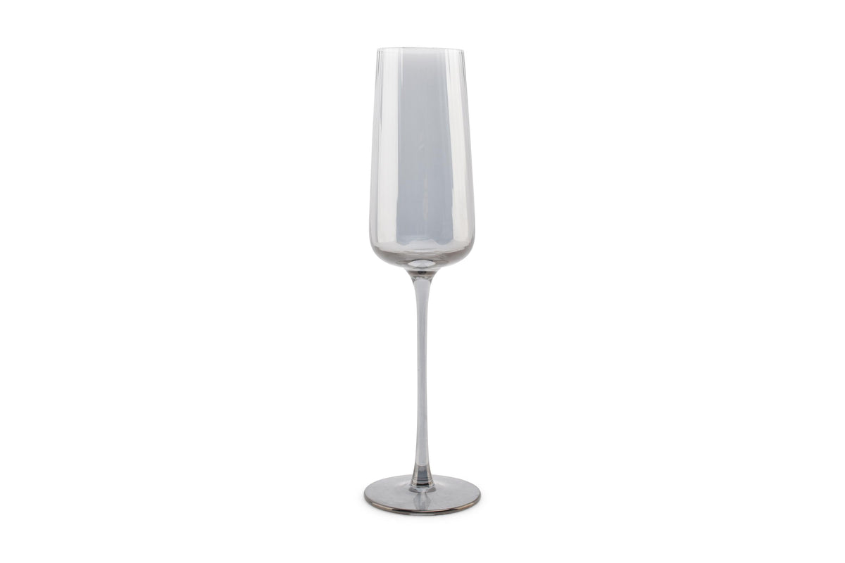 S&amp;P - Champagne glass 24cl smoked Ray - set/4
